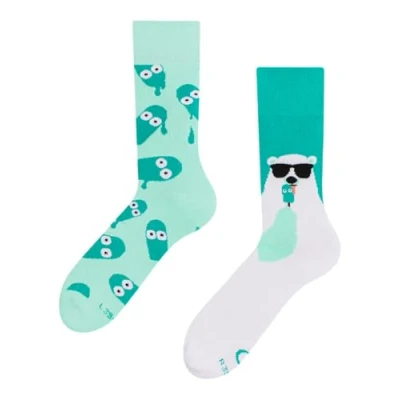 Image of Dedoles Unisex Socks for Women, Men &amp; Kids Cotton Funny Designs Football Bicycle Horses Plants Firefighter Gift Mismatched, Design: Bear and Lollies, Colour: Blue, Size: 3 5 M / 2 4,5 W UK