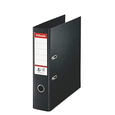 Image of Esselte A4 Lever Arch File, Black, 72 mm Spine, Plastic, Vivida Range, 811370, 500 Sheets Capacity