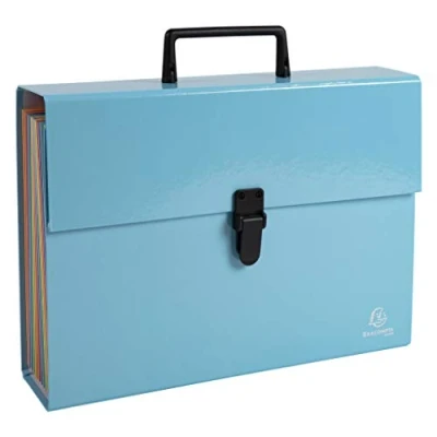 Image of Exacompta Ref 56760E Aquarel Collection Expanding Folder 32 x 24cm in Size, Suitable for A4 Documents, 18 Compartments Filing and Storage Glossy Pastel