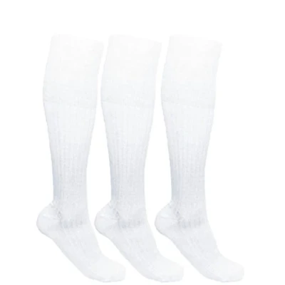 Image of undercover lingerie 6 Pairs Mens Long Hose 100% Cotton Socks White
