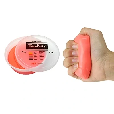 Image of CanDo TheraPutty Antimicrobial Therapeutic modelling clay 6 oz red (light)