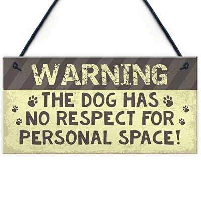 Image of RED OCEAN Dog Sign For Home Beware Of The Funny Gift Pet