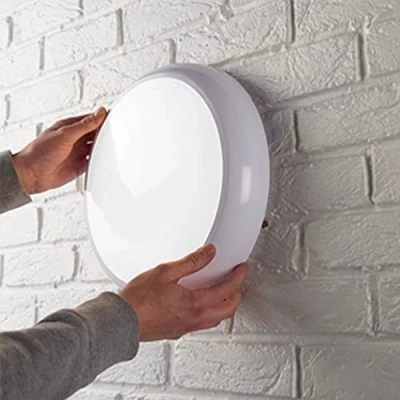 Image of LED 2D White Bulkhead 18W Round IP65 CCT Selectable Tri Colour Ceiling &amp; Wall Light in
