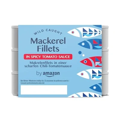 Image of by Amazon Mackerel Fillets in Spicy Tomato Sauce, 3x125g