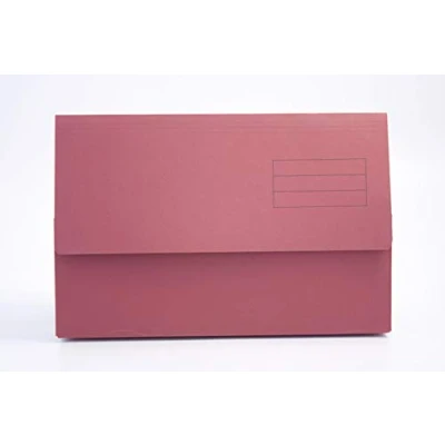 Image of Exacompta Ref 211/1902Z Guildhall Plain Document Wallets, 34.5 x 24.5cm, 250gsm Medium Weight Premium Quality Manilla, Holds A4 &amp; Foolscap Documents Red, Pack of 10