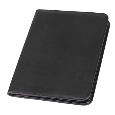 Image of Alassio 30067 Zipped Folder DIN A4 Lorenzo Writing Case in Black Organiser Approx. 34 x 25 cm, Conference with pad, Slip Pockets, Pen Loop and 4 Business Card Slots