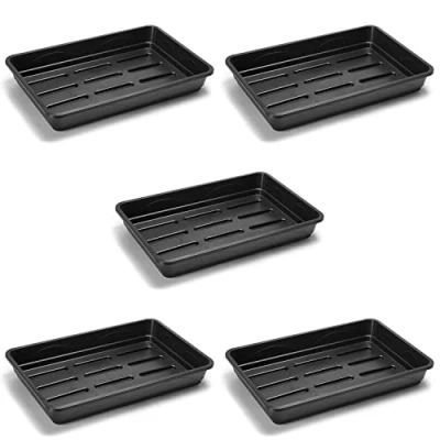 Image of EarlyGrow MPL50040/S/5 Heavy Duty Large Seed or Gravel Tray 58 x 38 9.5 Centimetres Pack of 5 Black