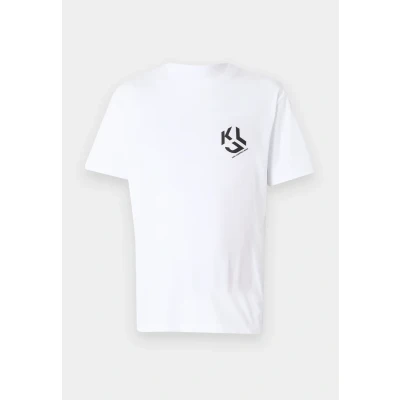 Image of Karl Lagerfeld Jeans Monogram Print Tshirt, Men&#039;s, Size: Medium, White