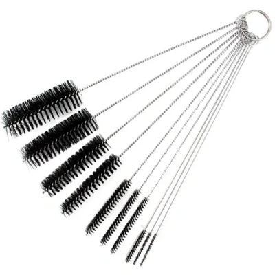 Image of Gemini_mall® 10Pcs Nylon Bottle Tube Nozzle Cleaning Brush, Pipe Cleaner, Glasses Straw Brush Set for Drinking Straws, Glasses, Keyboards, Jewelry Cleaning, Stainless Steel