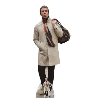 Image of Star Cutouts CS1155 Liam Gallagher Cream Jacket Height 180cm Lifesize Cardboard Cut Out With Mini