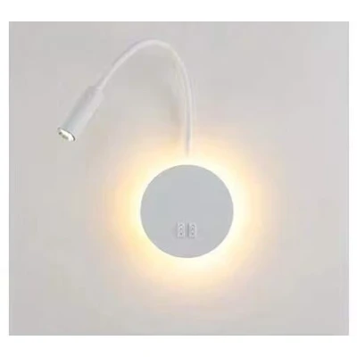 Image of Budbuddy 3W+8W LED Bedside Lamp Modern Bedroom Light White Reading Rotatable Wall with Switch Bed Sconce Adjustable Aluminio Hallway Stairs Hotels