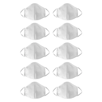 Image of Seidensticker 3 Layer Reusable Face Mask, 10 Pack, White, One Size