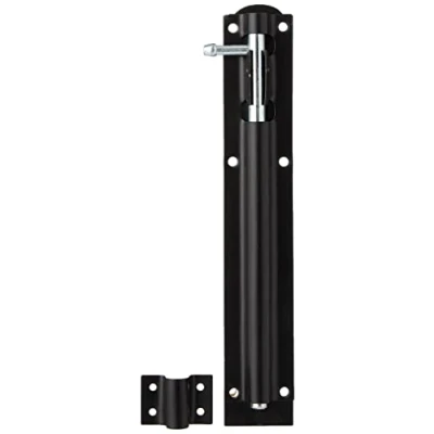 Image of TIMCO Straight Tower Bolt Black 10&quot; Fixings Included