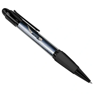 Image of 1 x Hockey Stick &amp; Puck Ice Rink Game Cool Black Ballpoint Pen Student Gift#3352