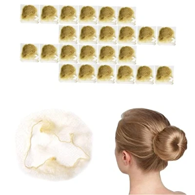 Image of Eowppue 200 Pcs Hair Nets for Women Bun, Invisible Bun Ballet Gymnastics, Elastic Edge Mesh Women, Net Girls, 50cm/20inch