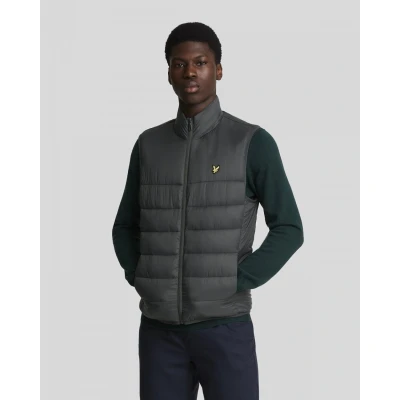 Image of Lyle &amp; Scott Wadded Gilet Waistcoat, Men&#039;s, Size: Large, Gunmetal