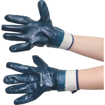 Image of Tuffsafe Fully Coated Blue Safety Cuff Gloves Size 10