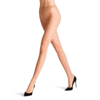 Image of FALKE Women&#039;s Dot Bicolor 15 DEN W TI Sheer Patterned 1 Pair Tights, Skin colour (Powder 4169), S
