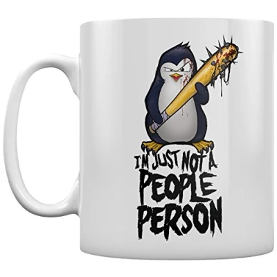 Image of Psycho Penguin Not A People Person Mug for Tea or Coffee White