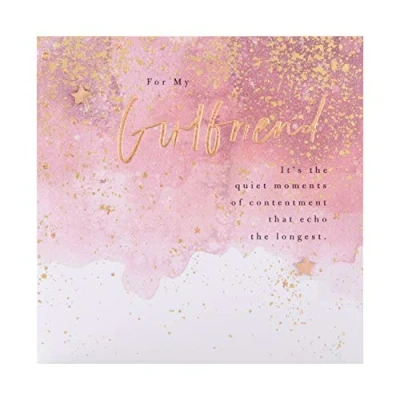 Image of Birthday Card for Girlfriend from Hallmark Gold Foiled Contemporary Design