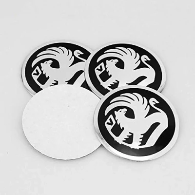 Image of Gabriel Vauxhall Black Chrome 3D Emblem Wheel HUB Center Cap Stickers Badge Trim 56.5 MM Dome Set of 4 (black)