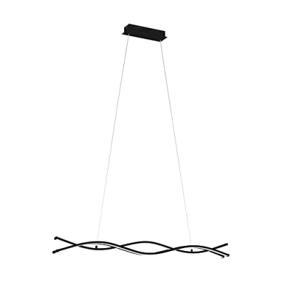 Image of Eglo LED Pendant Light Lasana 3, 3 lamp Modern, Made of Steel and Plastic, Dining Table in Black, White, Living Room Hanging, Warm White