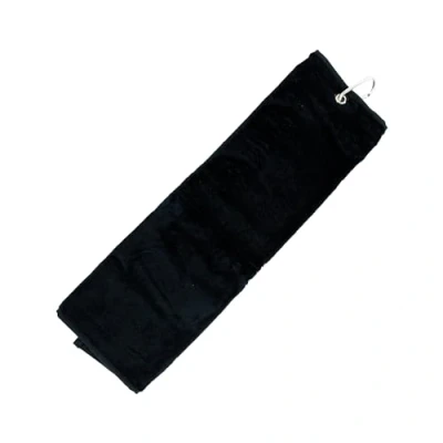 Image of Longridge Luxury 3 Fold Golf Towel Black,