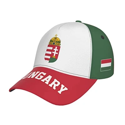Image of RFSHOP Hungary Flag Hungarian Baseball Cap Full Print Adult Men Hat Patriotism Supporter Soccer Caps Black