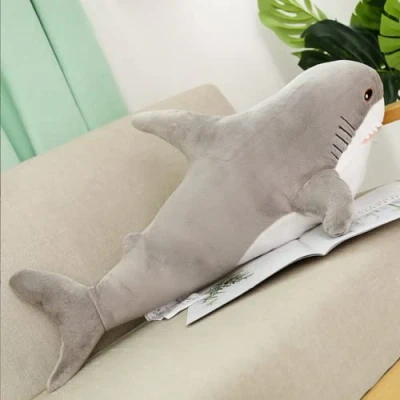 Image of DongAi Plush Shark Toy Pillow, 80CM Giant Animal Super Soft and Cute Pillow Children’s Boys Girls Room Decoration Bedtime Gift (Gray)