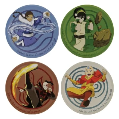 Image of Avatar the Last Airbender Set of 4 Embossed Metal Coasters