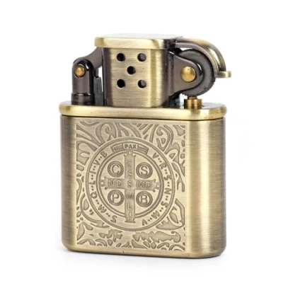 Image of DGHGJHVING Bronze Engraved Constantine Antique Style Lighter, Carrying Arm Kerosene Gasoline Lighter