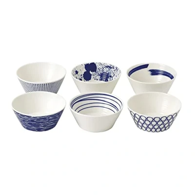 Image of Royal Doulton Pacific 40009467 11cm Bowls Mixed Set of 6 Porcelain Blue