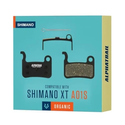 Image of Alphatrail Disc Brake Pads for Shimano A01S I Organic MTB Pad with high Braking Power &amp; Mileage 100% Bicycle from XTR XT SLX LX Saint Hone Alfine
