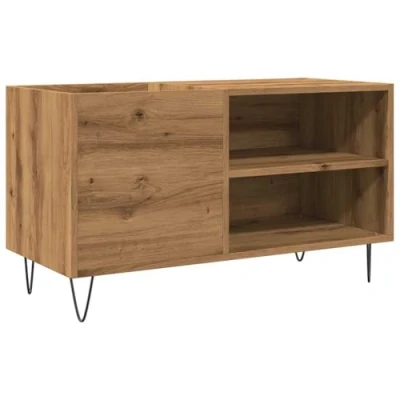 Image of vidaXL record cabinet/sideboard engineered wood artisan oak living room/office furniture 84.5x38x48 cm with metal legs