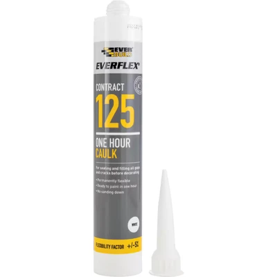 Image of Everbuild 125C4 Everflex 125 One Hour Caulk, White, 380 ml
