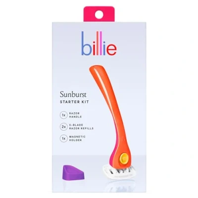 Image of Billie Razors for Women Shave Kit Women’s Razor + 2 x 5 Blade Refills Magnetic Holder Sunburst