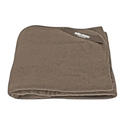 Image of Milestone Thermal Fleece Blanket/Soft Touch Fabric/Cosy Extra Layer for Travel &amp; Days Out / 120 x 150cm (Stone)