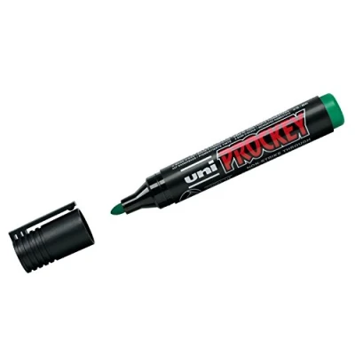 Image of Mitsubishi Uni Prockey 159163 Marker Pens with Rounded Tips 1.5 3 mm Green