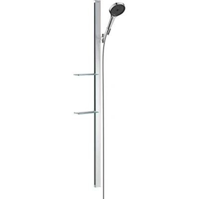 Image of hansgrohe 27674000 Rainfinity Water Saving Shower Set 130 3 Sprays with Rail 1.50 m, soap dishes, Chrome