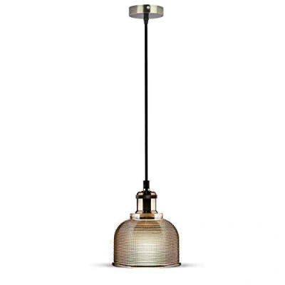 Image of V TAC SKU.3732 Glass Pendant Light Bulb E27 Amber VT 7150, Plastic, and Other Materials, Beige, Height x Width Depth: 145 mm 160 1050