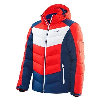 Image of Black Crevice Men&#039;s Ski jacket, mens, Orange/Blue/White, 48 (EU)