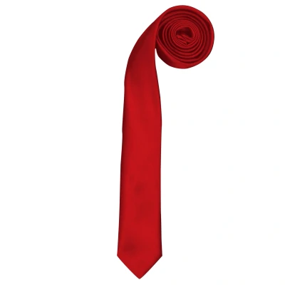 Image of Premier Tie Mens Slim Retro Work (Pack of 2) (Red) One Size