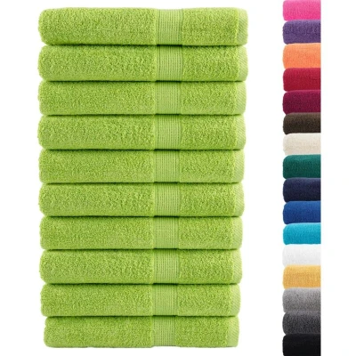 Image of vidaXL Premium Towels SOLUND 10 pcs Apple Green 100x200 cm 600 gsm