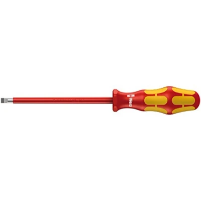 Image of Wera 160 i Kraftform Plus Lasertip VDE Insulated Screwdriver, Slotted 1 x 5.5 125 mm, 05006120001