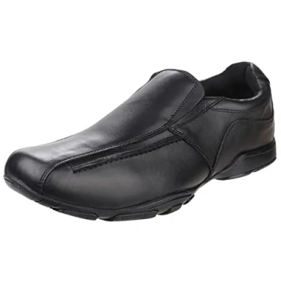 Image of Hush Puppies Bespoke Senior Boys Mens Black Leather Size UK 7.5