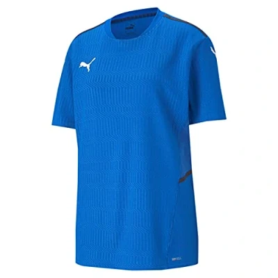 Image of PUMA Boys&#039; Teamcup Jersey Jr Performance Tee, Electric Blue Lemonade, 128