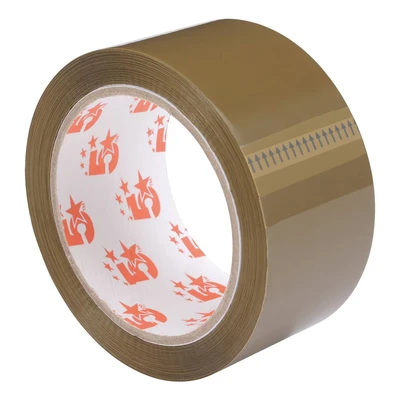 Image of 5 Star Office Packaging Tape Low Noise Polypropylene 48mm x 66m Buff Pack 6