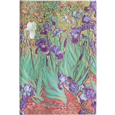 Image of Paperblanks Van Gogh&#039;s Irises 12 Month Calendar 2024 Vertical Mini (95 x 140 mm)