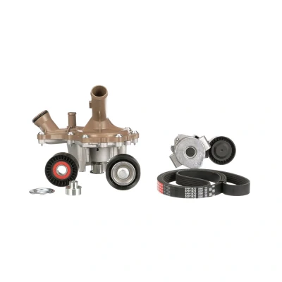 Image of 6PK1670, T36124, T36456, T39107, WP0131 water pump + V Ribbed Belt Kit GATES KP26PK1670 with FleetRunner Micro Stretch Fit