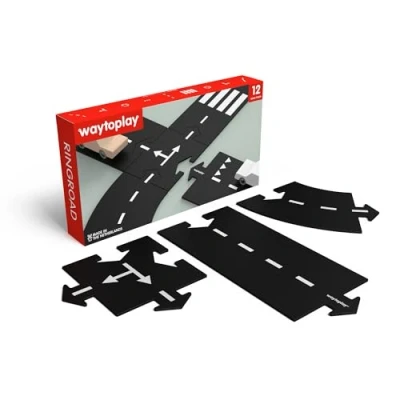 Image of Waytoplay Ringroad, 12 Piece Circuit for Toy Cars Flexible, Indestructible, and Waterproof Modular Car Tracks Made in the Netherlands